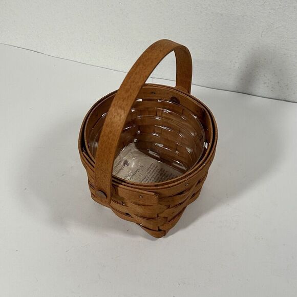 Vintage Longaberger 5" Measuring Basket w/Plastic Liner 1991 Handle Country Farm - Picture 3 of 7